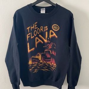 The Floor is Lava, black, crewneck sweatshirt